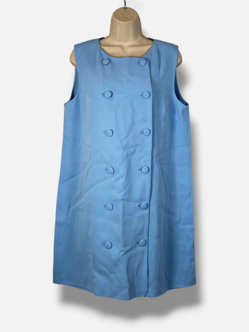 Veronica Beard Women's Blue Round Neck Button-Front Alayah Dress Size 12
